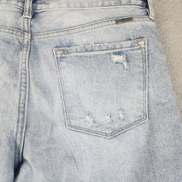 KanCan Ripped High Rise Wide Leg Cropped Jeans Womens Size 30 Baggy Denim Cotton - Picture 14 of 15